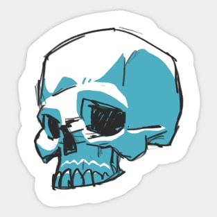 skull sketch Sticker